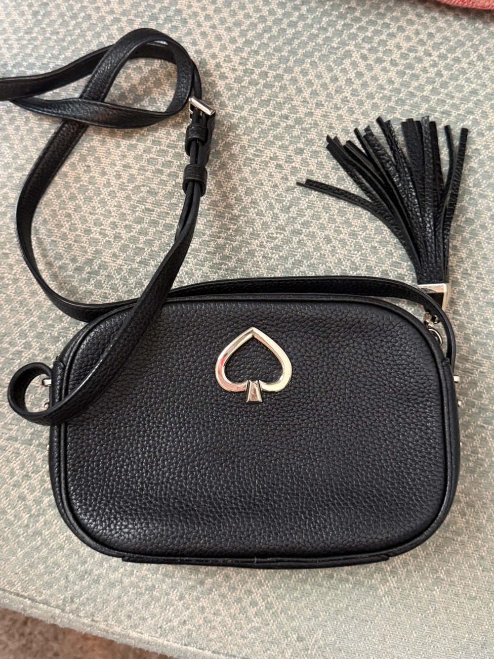 kate spade Kourtney Camera Bag Black Pebbled Leather Crossbody